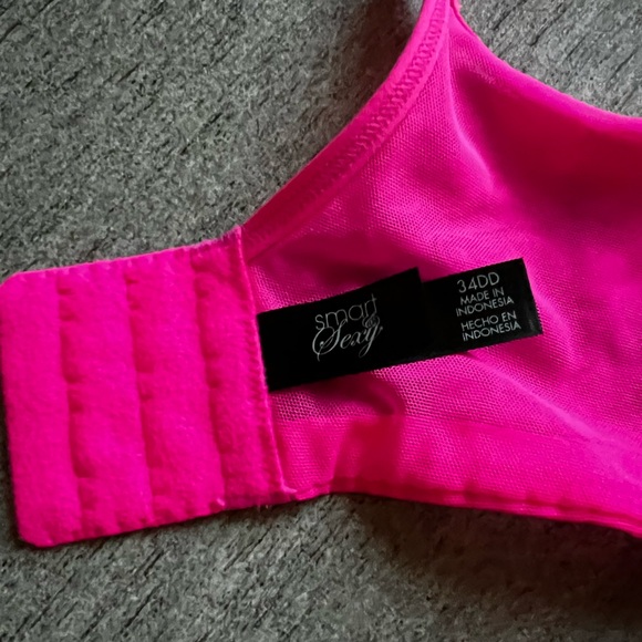 Hot pink sheer mesh bra unlined - Picture 2 of 3